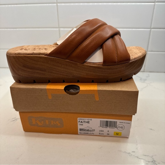 Michael Kors Shoes - New Korks Faithe Tan Women's Wedge heel Sandals